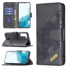 Per Samsung Galaxy S22 + 5G Colore di coccodrillo Colore Coccodrillo Cassa del telefono in pelle con supporto e carta Slot & Portafoglio (nero)