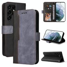 Per Samsung Galaxy S22 Uitra 5G Business Stitching-Color orizzontale Flip PU Custodia in pelle PU (grigio)