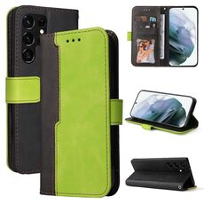 Per Samsung Galaxy S22 Uitra 5G Business Stitching-Color orizzontale Flip PU Custodia in pelle PU (verde)