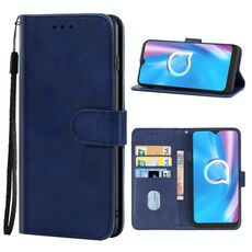 Cassa del telefono in pelle per Alcatel 1SE 2020 (blu)