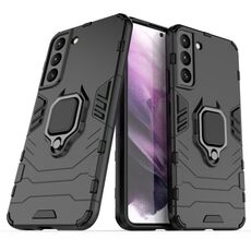 Per Samsung Galaxy S22 + 5G PC + TPU Cassa del telefono protettiva antiurto con supporto ad anello magnetico (nero)