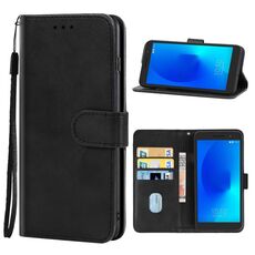 Custodia per cellulare in pelle per Alcatel 1/1 2019 e 2021 / Vodafone Smart E9 (nero)
