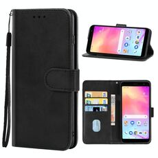 Custodia per cellulare in pelle per Alcatel TCL A3X A600DL (nero)