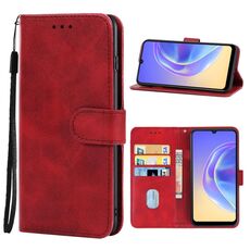 Cassa del telefono in pelle per vivo v21e 4G / y73 2021 Big Hole Version (rosso)