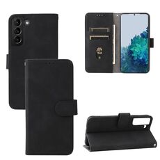 Per Samsung Galaxy S22 + 5G Skin Self Magnetic Fibbia in vitello Texture PU Caso del telefono PU (nero)