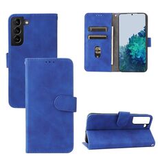 Per Samsung Galaxy S22 + 5G Pelle Sensazione della pelle Magnetic Fibbia di vitello Texture PU Caso del telefono (blu)