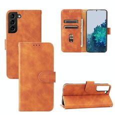 Per Samsung Galaxy S22 + 5G Skin Self Magnetic Fibbia in polpaccio Texture PU Caso del telefono (marrone)