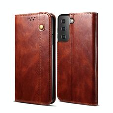 Per Samsung Galaxy S22 5G Semplice cera Crazy Horse Texture orizzontale flip custodia in pelle con slot per schede e supporto (marrone)
