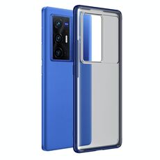 Per vivo X70 Pro + Cassa del telefono protettiva TPU + PC a quattro angoli (blu)