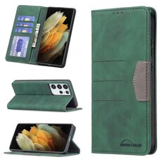 Per Samsung Galaxy S21 Ultra 5G Magnetic Split Phone Custodia in pelle (verde)