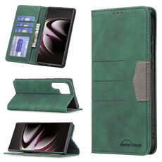 PER SAMSUNG GALAXY S22 Ultra 5G Magnetic Split Phone Custodia in pelle (verde)