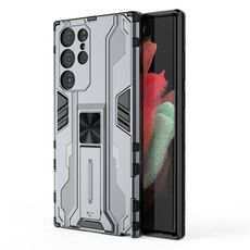 Per Samsung Galaxy S22 Ultra 5G Supersonic PC + Custodia per cellulare antiurto TPU con supporto (grigio)