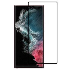 Pellicola in vetro temperato a schermo curvo a colla 3D per Samsung Galaxy S22 Ultra 5G (nero)