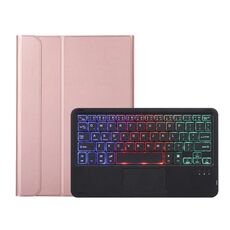Custodia in pelle Bluetooth Bluetooth a08-come sottile con touchpad per Samsung Galaxy Tab A8 2021 SM-X205 / SM-X200 (oro rosa)
