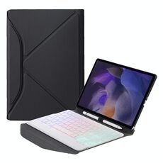 BA08S Retroilluminazione Diamond Texture Bluetooth Custodia in pelle con tastiera Bluetooth con supporto Triangolo Back per Samsung Galaxy Tab A8 2021 SM-X205 / SM-X200 (Nero + Bianco)