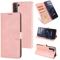 Per Samsung Galaxy S22 Ultra 5G Fantasy Classic Skin-Feel Feel Vitello Texture Magnetica Fibbia Magnetica orizzontale Flip PU Custodia in pelle PU con supporto e carta Slot & Portafoglio (Rosa)