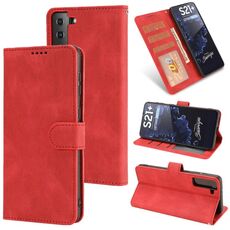 Per Samsung Galaxy S22 Ultra 5G Fantasy Classic Classic Skin-Feel Vitello Texture Magnetico Fibbia Magnetica orizzontale Flip PU Custodia in pelle PU con supporto e carta Slot & Portafoglio (rosso)