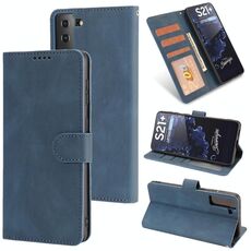 Per Samsung Galaxy S22 Ultra 5G Fantasy Classic Classic Skin-Feel Feel Struttura in pelle di vitello Berde Magnetica Horizontal Flip PU Custodia in pelle PU con supporto e carta Slot & Portafoglio (blu)