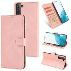 Per Samsung Galaxy S22 + 5G Fantasy Classic Skin-Feel Feel Celfskin Texture Magnetic Fibbia Orizzontale Flip PU Custodia in pelle PU con supporto e carta Slot & Portafoglio (Rosa)