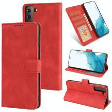 Per Samsung Galaxy S22 + 5G Fantasy Classic Skin-Feel Feel Celfskin Texture Fibbia Magnetica orizzontale Flip PU Custodia in pelle PU con supporto e carta Slot & Portafoglio (rosso)