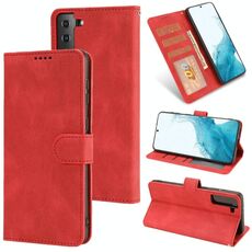 Per Samsung Galaxy S22 5G Fantasy Classic Skin-Feel Celfskin texture fibbia magnetica orizzontale flip PU custodia in pelle con supporto e slot per schede e portafoglio (rosso)