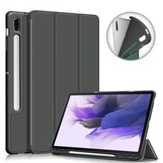 Per Samsung Galaxy TAB S7 FE 12.4 Custodia in pelle flip orizzontale TPU a colori solido con supporto a 3 volte e funzione Sleep / Wake-up (grigio)