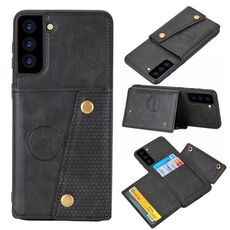 Per Samsung Galaxy S22 + 5G Doppio fibbia PU + TPU Cassa del telefono magnetico (nero)
