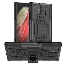 Per Samsung Galaxy S22 Ultra 5G Pneumatico Texture TPU + Cassa del telefono PC con supporto (nero)