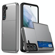 Per Samsung Galaxy S22 + 5G Cassa del telefono di armatura antiurto con slot per schede (grigio)