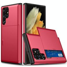 Per Samsung Galaxy S22 Ultra 5G ARMORR ARMORR ARMOR ARMOR ARUSTRIA CON SLOT CARD (rosso)