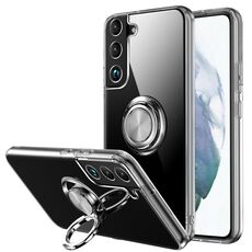 Per Samsung Galaxy S22 + 5G Cassa del telefono TPU TPU opaco antiurto con supporto ad anello (trasparente)