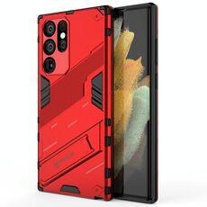 Per Samsung Galaxy S22 Ultra 5G Armor Punk 2 in 1 PC + TPU Cassa del telefono antiurto con supporto invisibile (rosso)