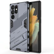 Per Samsung Galaxy S22 Ultra 5G Punk Armor 2 in 1 PC + TPU Cassa del telefono antiurto con supporto invisibile (grigio)