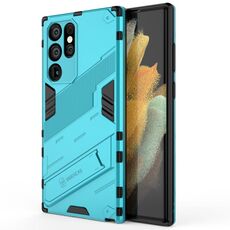 Per Samsung Galaxy S22 Ultra 5G Armor Punk 2 in 1 PC + TPU Cassa del telefono antiurto con supporto invisibile (blu)