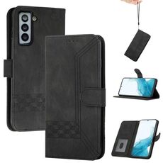 Per Samsung Galaxy S22 + 5G cubic shell sento cassa del telefono in pelle flip (nero)
