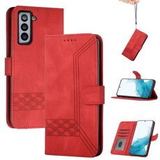 Per Samsung Galaxy S22 + 5G cubic self sento custodia in pelle flip in pelle (rosso)