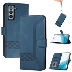 Per Samsung Galaxy S22 + 5G cubic skin sento cassa del telefono in pelle flip (Royal Blue)