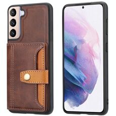 Per Samsung Galaxy S22 + 5G Colore in pelle di vitello Colore TPU + Cassa del telefono PU (Brown)