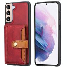 Per Samsung Galaxy S22 + 5G Colour di pelle di vitello Colore TPU + Custodia per telefono PU (rosso)
