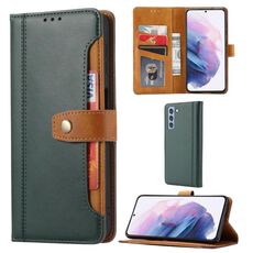 Per Samsung Galaxy S22 5G Texture di vitello Doppio fold Pelle custodia in pelle (verde)