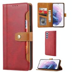 Per Samsung Galaxy S22 + 5G Caso del telefono in pelle a doppia piega (rosso)