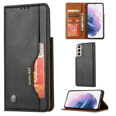 Per Samsung Galaxy S22 5G impastare la cassa del telefono della pelle della struttura della pelle (nero)