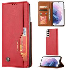 Per Samsung Galaxy S22 + 5G impastare la custodia in pelle texture pelle (rosso)