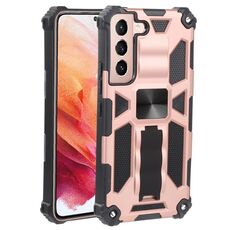 Per Samsung Galaxy S22 5G antiurto TPU + PC Custodia protettiva magnetica con supporto (oro rosa)