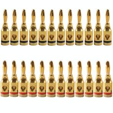 A6521 24 in 1 auto Placcato in oro rosso e nero 4mm Banana Head Audio Plug Audio