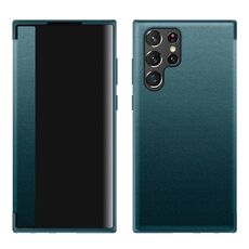 Per Samsung Galaxy S22 Ultra 5G Window Window Visualizza custodia in pelle (verde)