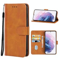 Cassa del telefono in pelle per Samsung Galaxy S22 + 5G (Brown)
