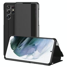 Per Samsung Galaxy S22 Ultra 5G finestra Visualizza custodia in pelle (nero)