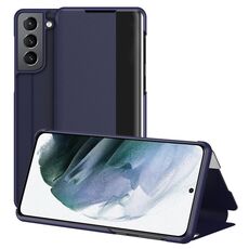 Per Samsung Galaxy S22 + 5G Cassa del telefono in pelle vista finestra (blu)