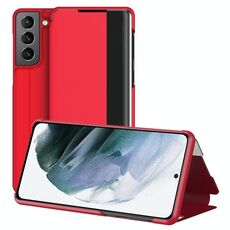 Per Samsung Galaxy S22 5G finestra Visualizza custodia in pelle (rosso)